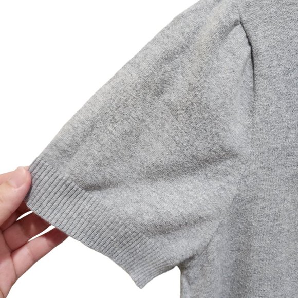 AE City Bow Front Sweater Women's Size 1X Gray Short Sleeve Top - Picture 10 of 15